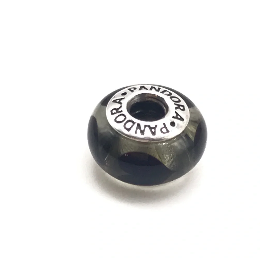 Pandora Black Hearts Murano Glass Charm